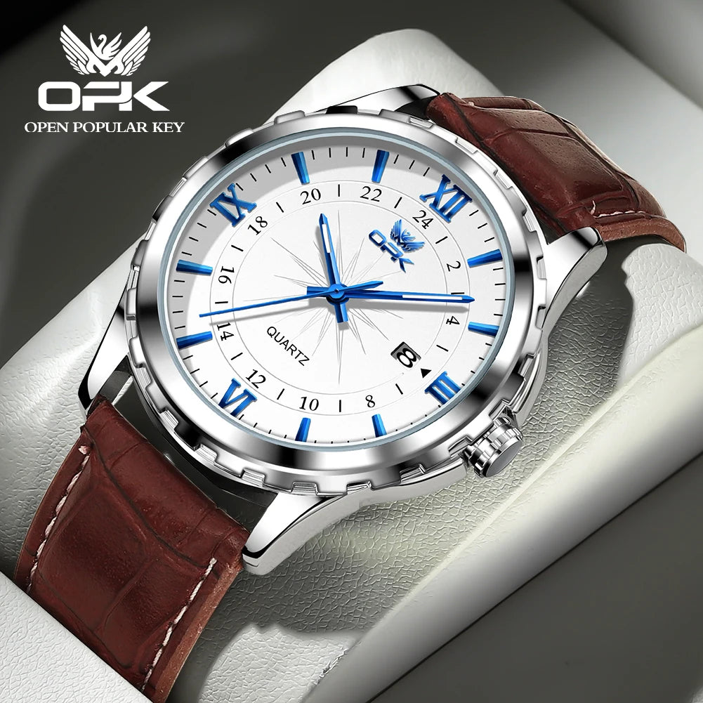 OPK 6003 Dual Calendar Watch – Men’s Quartz Steel Belt Wristwatch