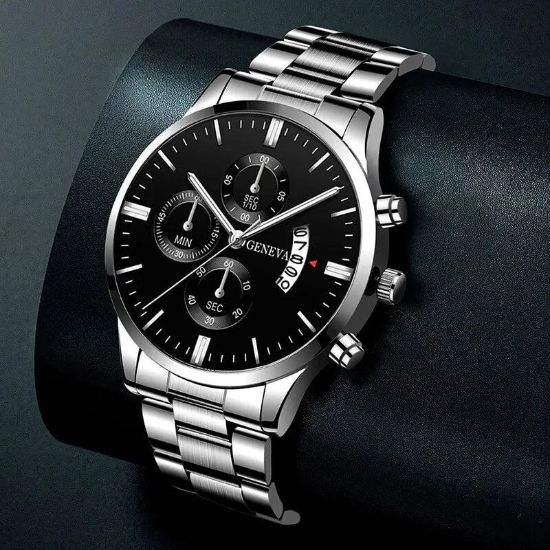 Men’s Calendar Quartz Watch – Business Bracelet Style Wristwatch